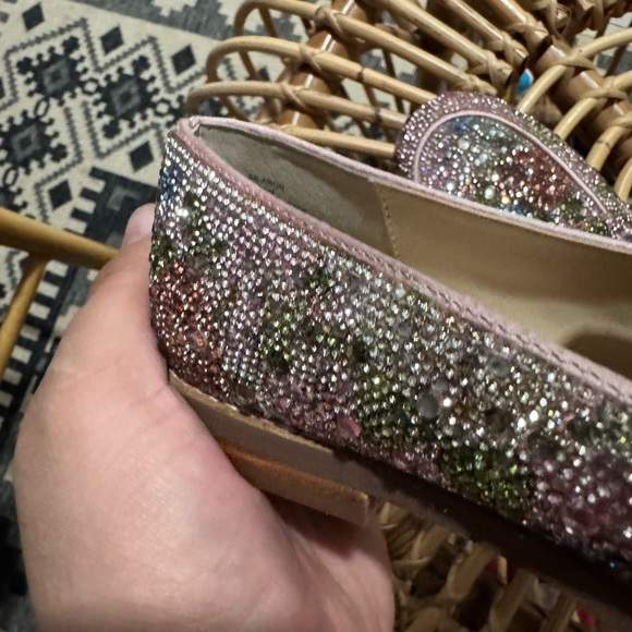 Betsey Jonson Aron Floral Rhinestoned Pink Loafers - Picture 6 of 7